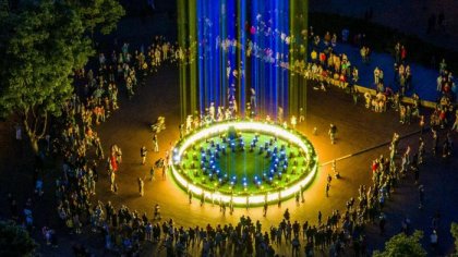 Midsummer Festival begin in Tauragė with the 12-metre-long Wreath of Culture